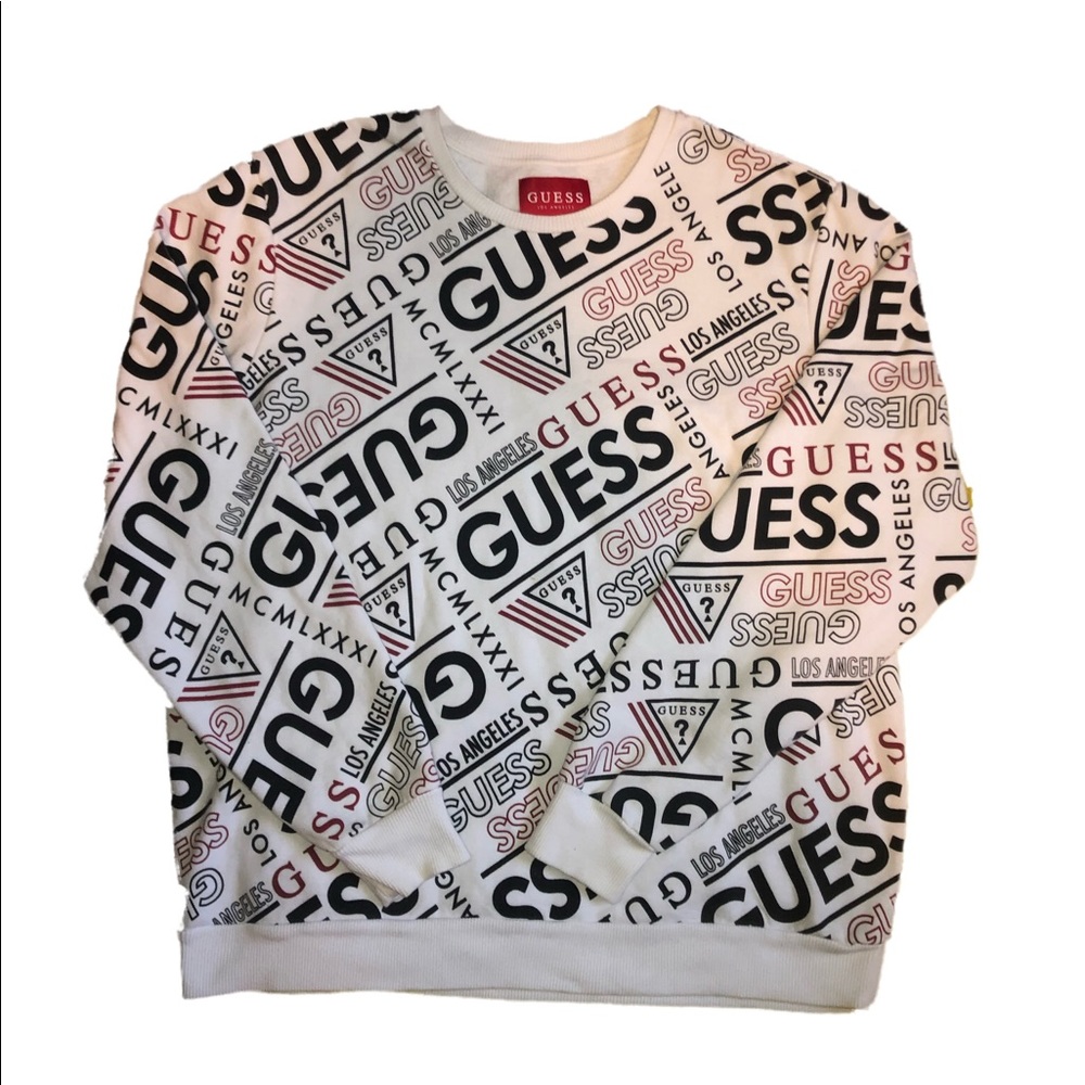 EUC GUESS LS Stan Logo Crewneck Sweatshirt